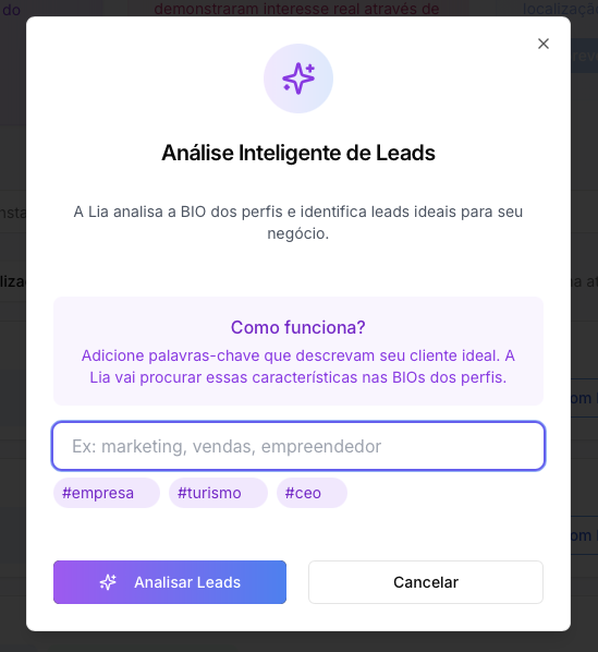 Cadastro de palavras-chave