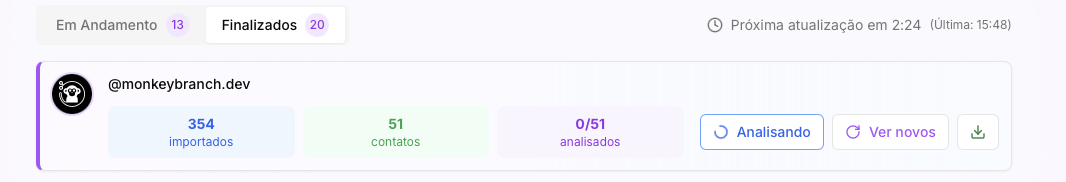 Seguidores sendo analisados